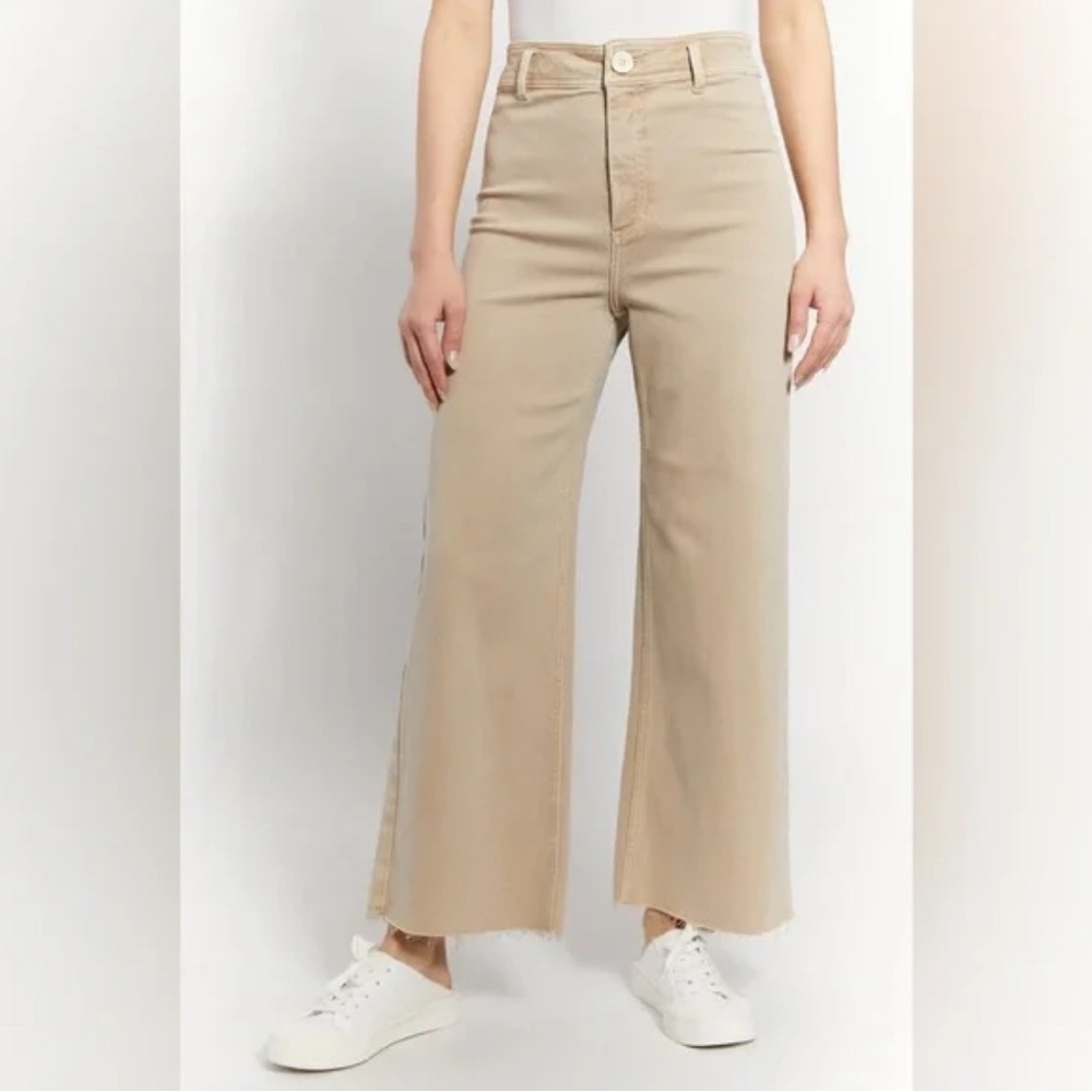 OAT Beige Wide-Leg Jeans